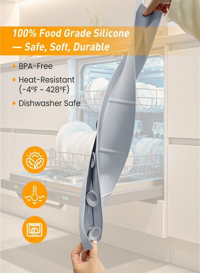 AyNirser Kitchen Sink Splash Guard 23" Silicone Water Guard with Strong Suction Cups, Faucet & Countertop Protector, Bathroom & Sink Edge Splash Guard Strip, Easy Install, Dishwasher Safe-Grey - Image 4